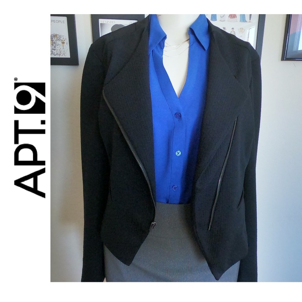 2/$30 Apt. 9 Moto Zip Career Blazer Jacket S